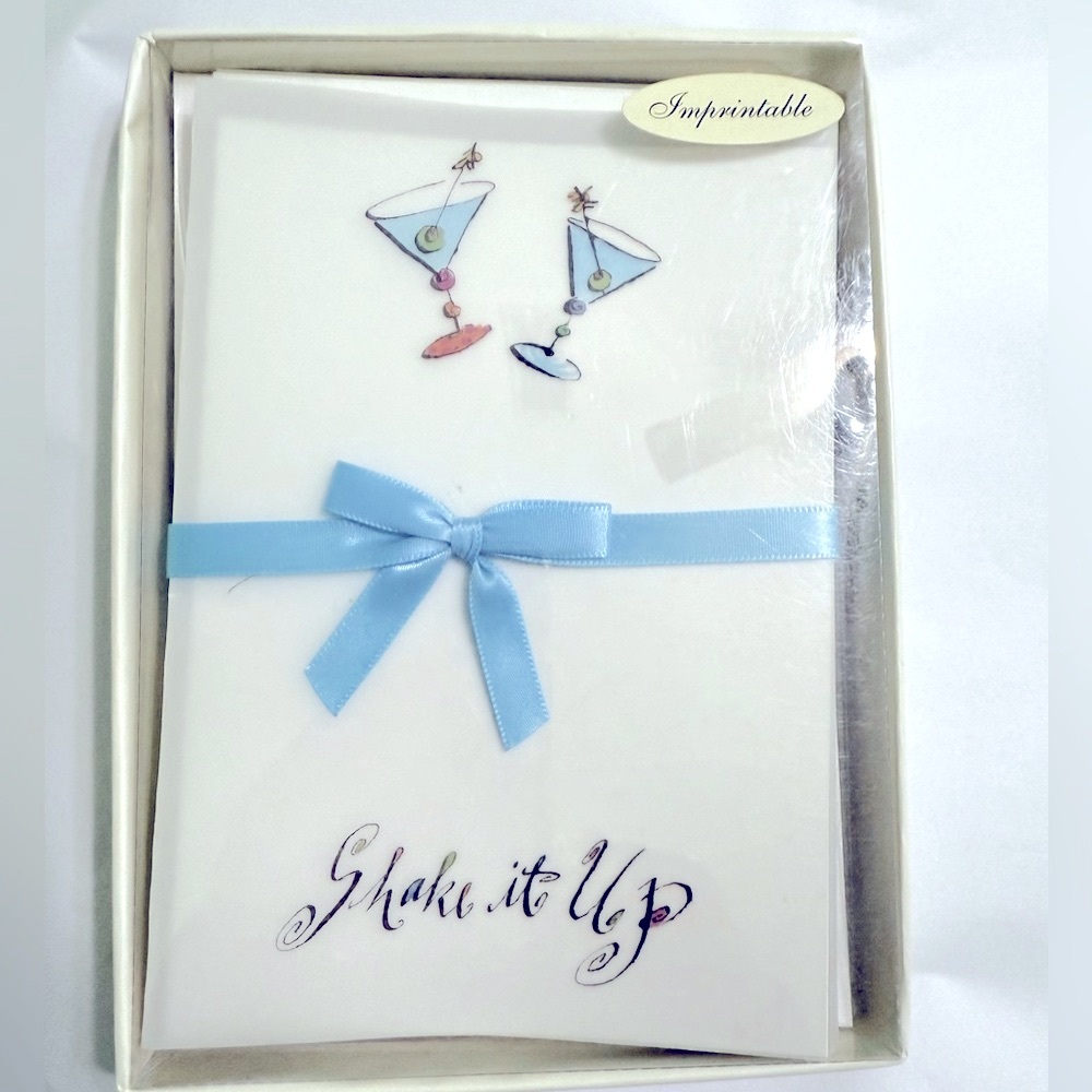 Marcel Schurman Pack of 10 Printable Cards Martini Cocktail Party Invitation New